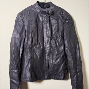 French Connection Dark Leather Jacket